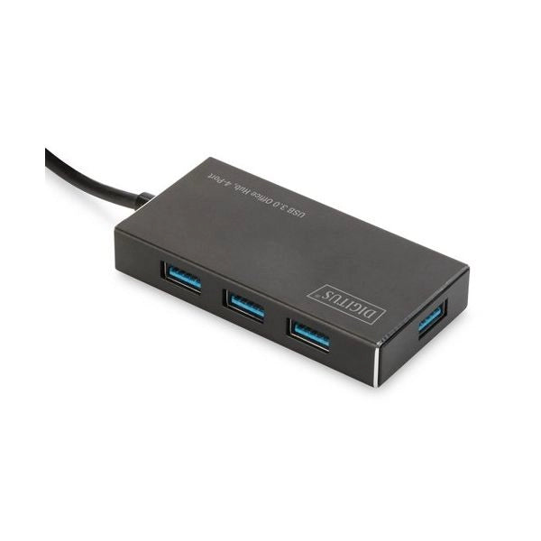 Hub usb 3.0 digitus 4 porte con alimentatore alloggiamento in alluminio - DA702401