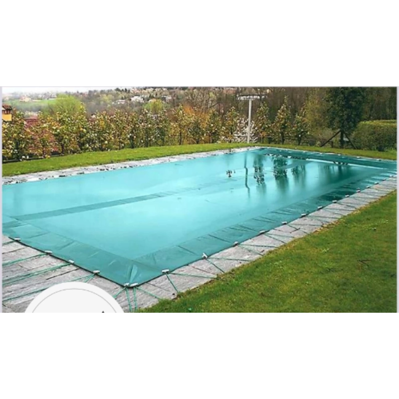 Telo Copertura Piscina 3x6m in PVC 600 gr/mq Verde - Protezione Invernale Antifoglie, Occhielli 50cm Sicurezza Bambini & Antiraggi UV