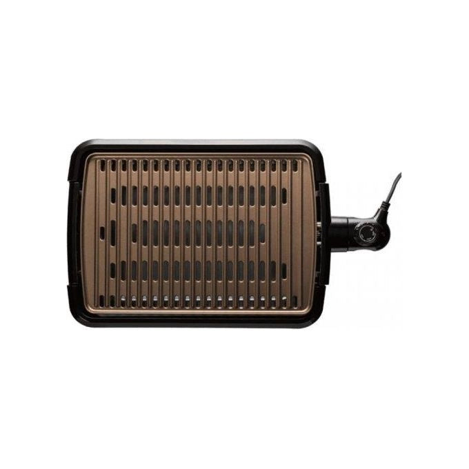 Russell Hobbs 25850-56 Smokeless BBQ Grill Griglia Elettrica 1350 W Piastra Antiaderente Titanio Termostato Regolabile colore Nero