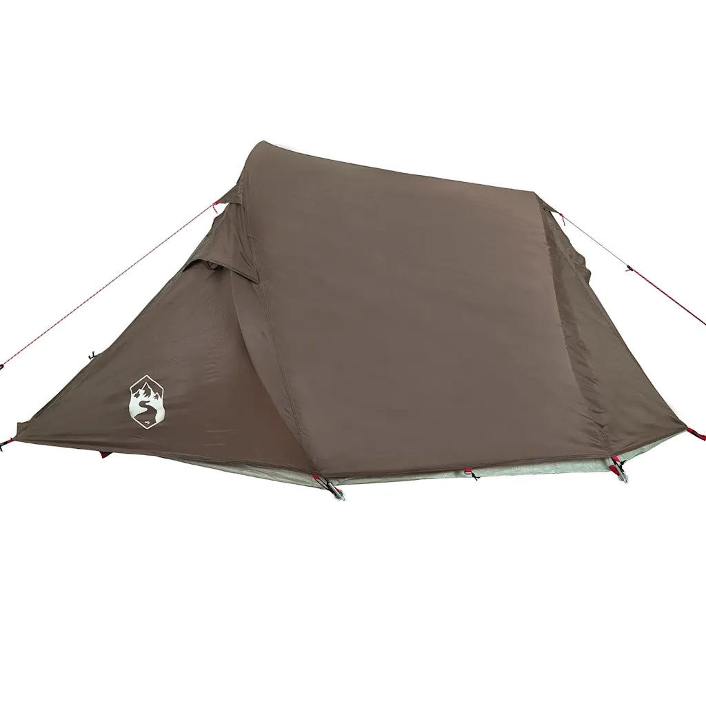 Tenda da Campeggio a Tunnel per 2 Persone Marrone Impermeabile 4009631
