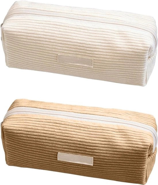 Set di 2 Opbergtassen Canvas Pennenetui Waterresistent per Uomini, Donne e Ragazzi