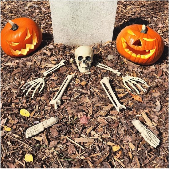 Set di decorazioni di scheletro artificiale per Halloween da 9 pezzi