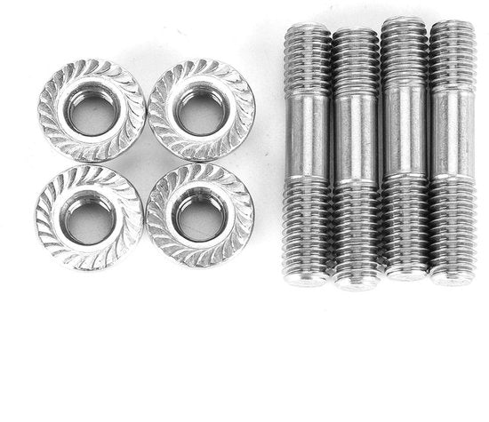 Flessimetro 42mm - Bocchetta di scarico M8x1,25 - 4 pezzi - Acciaio inossidabile - Materiale duraturo