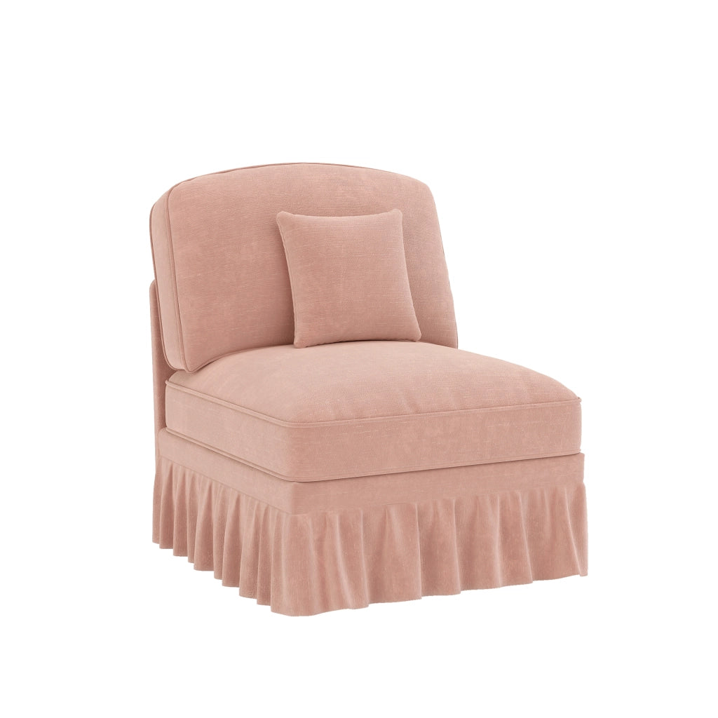 Divano Windsor senza braccioli Chenille con cuscino - Zephmum - Rosa