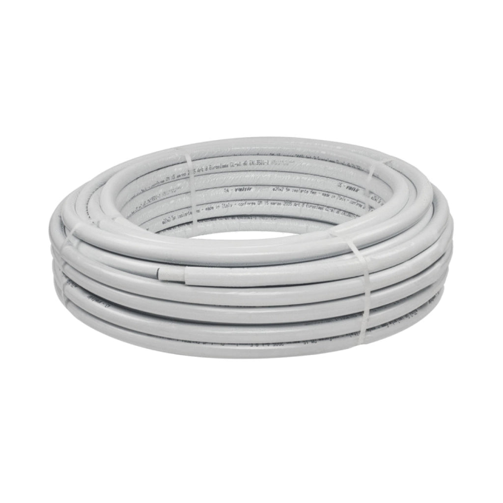 TUBO MULTISTRATO RIVESTITO GRIGIO AD ALTA DENSITÀ ESTERNA E FLESSIBILITÀ MODELLO MIXAL HDPE/PE-XB - ø16X2 - HDPE/PE-XB - SPESSORE ISOLAMENTO 6MM - 50 metri- VIL