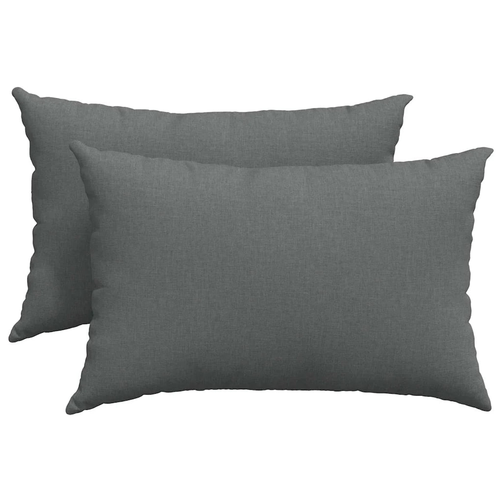 Cuscini da Divano 2 pz | Cuscini per sedie Grigio scuro 60 x 40 cm Tessuto