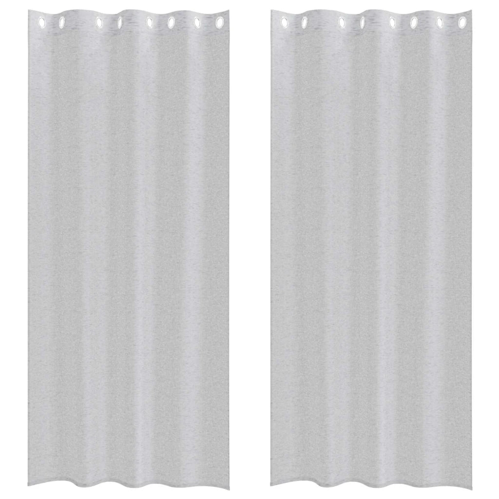 Tenda in Velo 2 pz Grigio chiaro 225 x 140 cm Poliestere