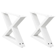 Gambe per tavolino 2 pz-Set di 2 Gamba per Tavolo Bianche 60x(30-31,3) cm Acciaio