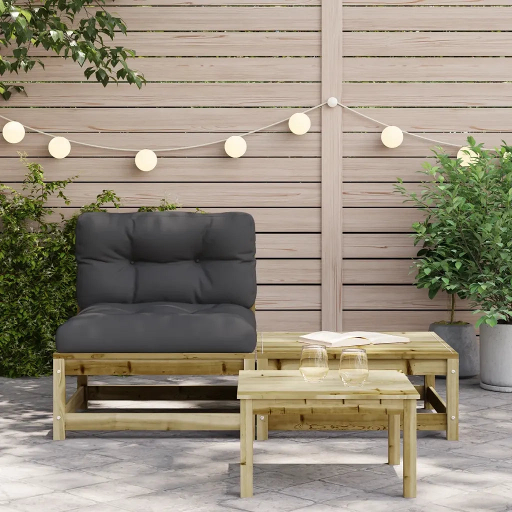 Divano da Giardino Senza Braccioli con Cuscini e Poggiapiedi-Sofa da Giardino-Divano da esterno 427610
