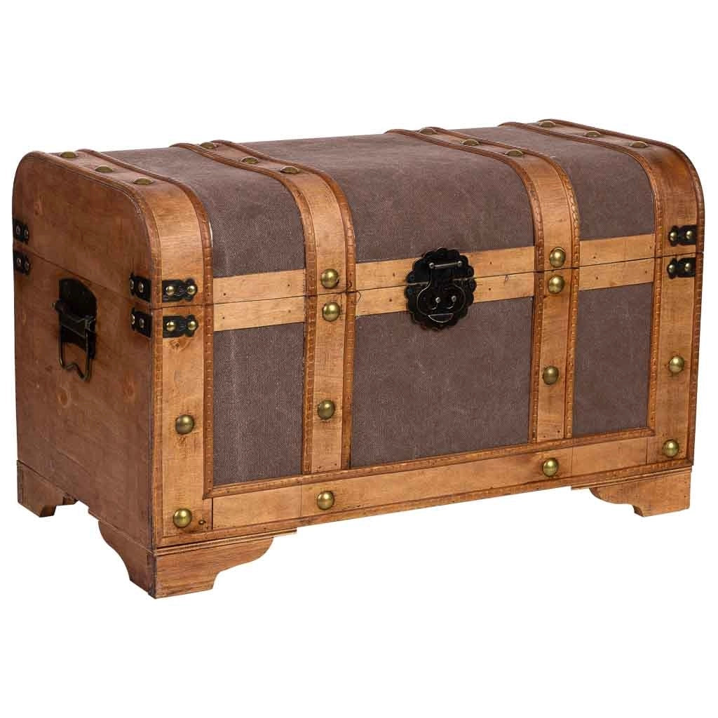 Baule in legno marrone 60x33x36,5
