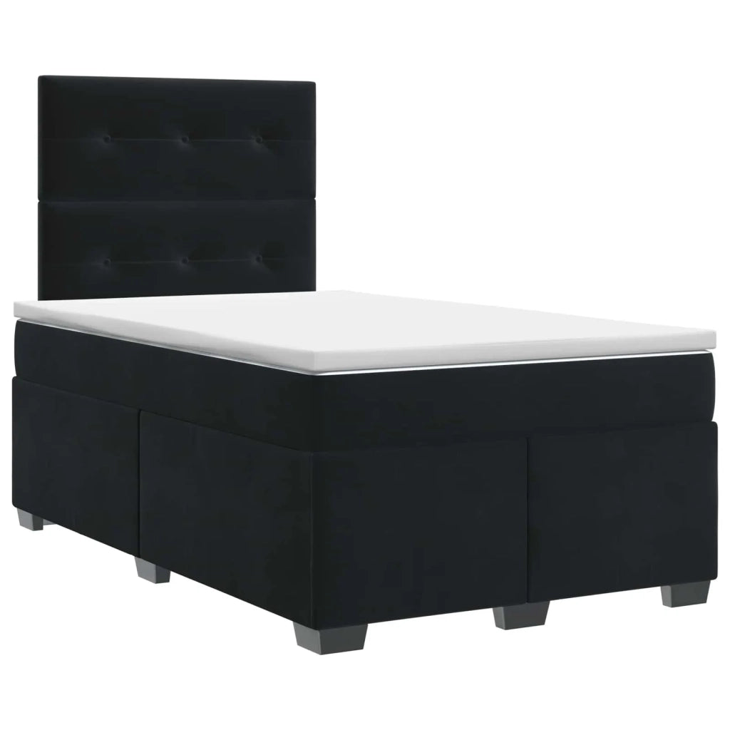 Letto box spring con materasso Nero 120 x 190 cm Velluto 3453604