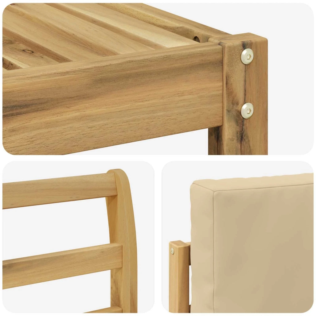 Set di divani da esterno con cuscino 9 pcs Bianco e Beige 3387422