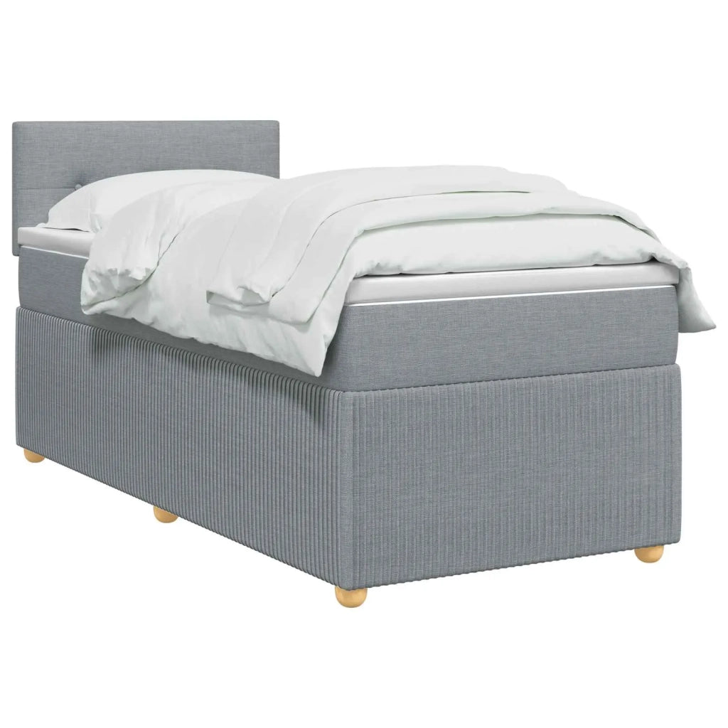 Letto con Box Spring, Materasso e LED Grigio Chiaro 90 x 190 cm 3453223