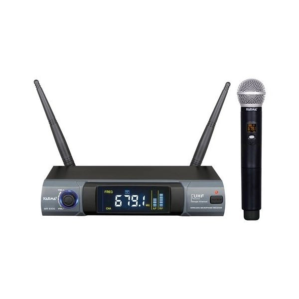 Kit microfono karma set 8300 palmare uhf black e grey - 8015439283001