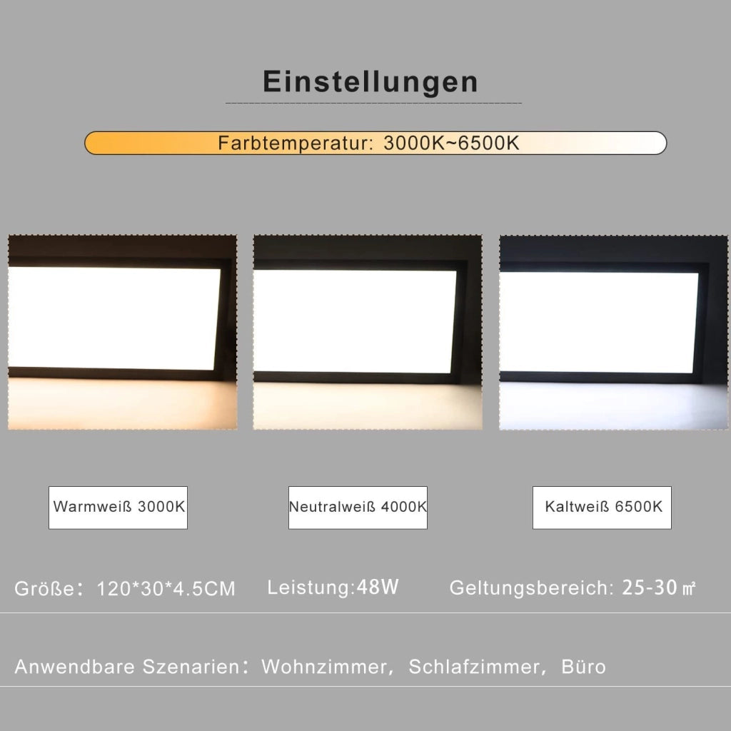 ZMH Lampada da soffitto plafoniera LED dimmerabile 120 cm telecomando