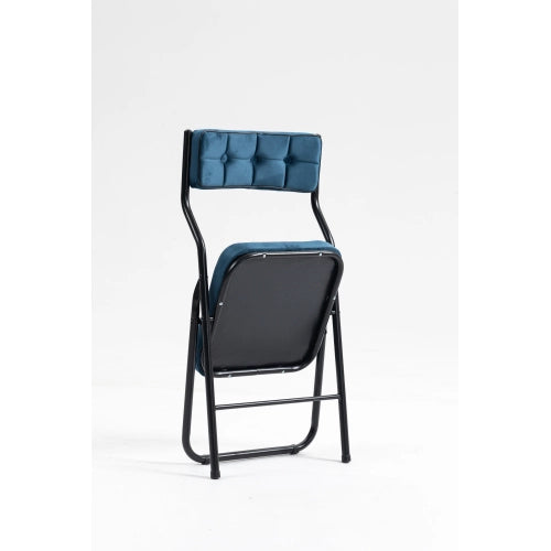 Sedie Pieghevoli con Cuscino Set 2 Pezzi ¨C MINIMAL ¨C Blu, Imbottite, Portatili