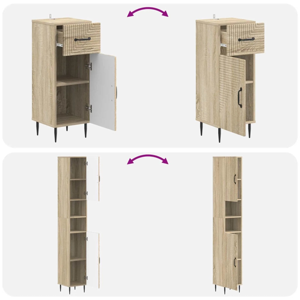 Set di armadietti da bagno in 3 pezzi HAARLEM 3417857