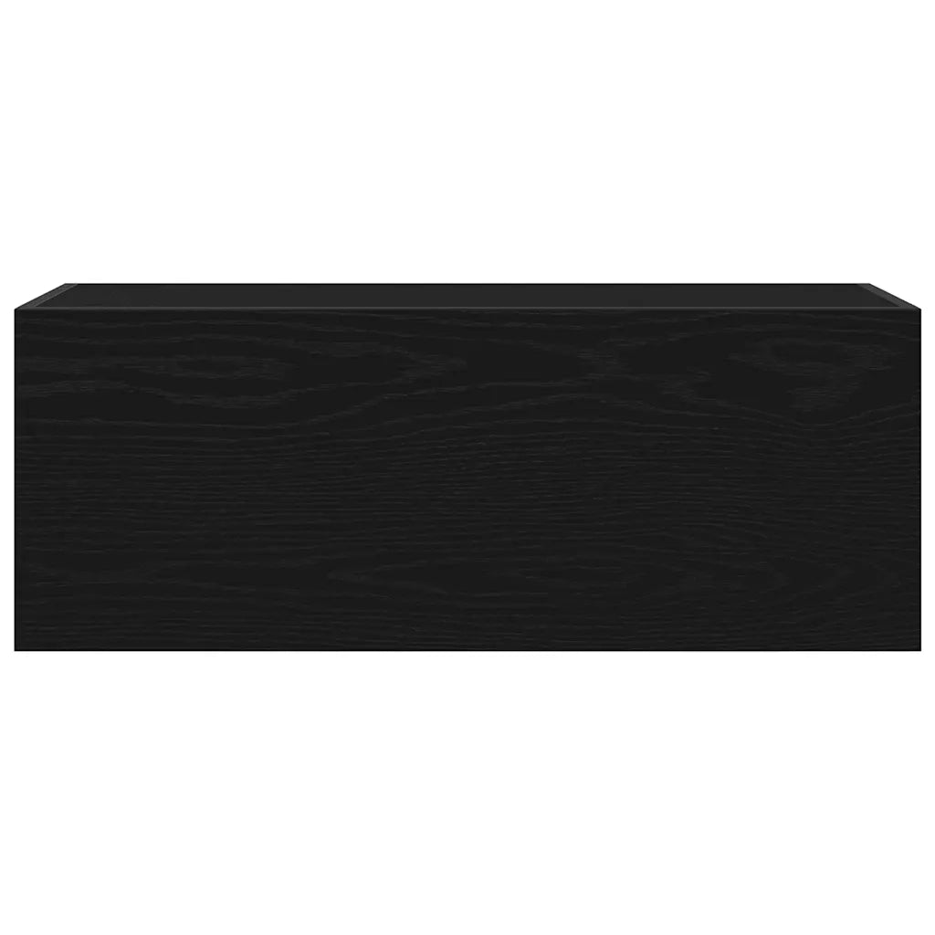Mobile da Bagno a Parete Nero 80x25x30 cm in Legno Multistrato 860077