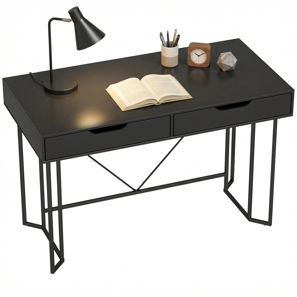 Scrivania computer con cassetti ¨C Minimal ¨C Nero 120x60x77 cm