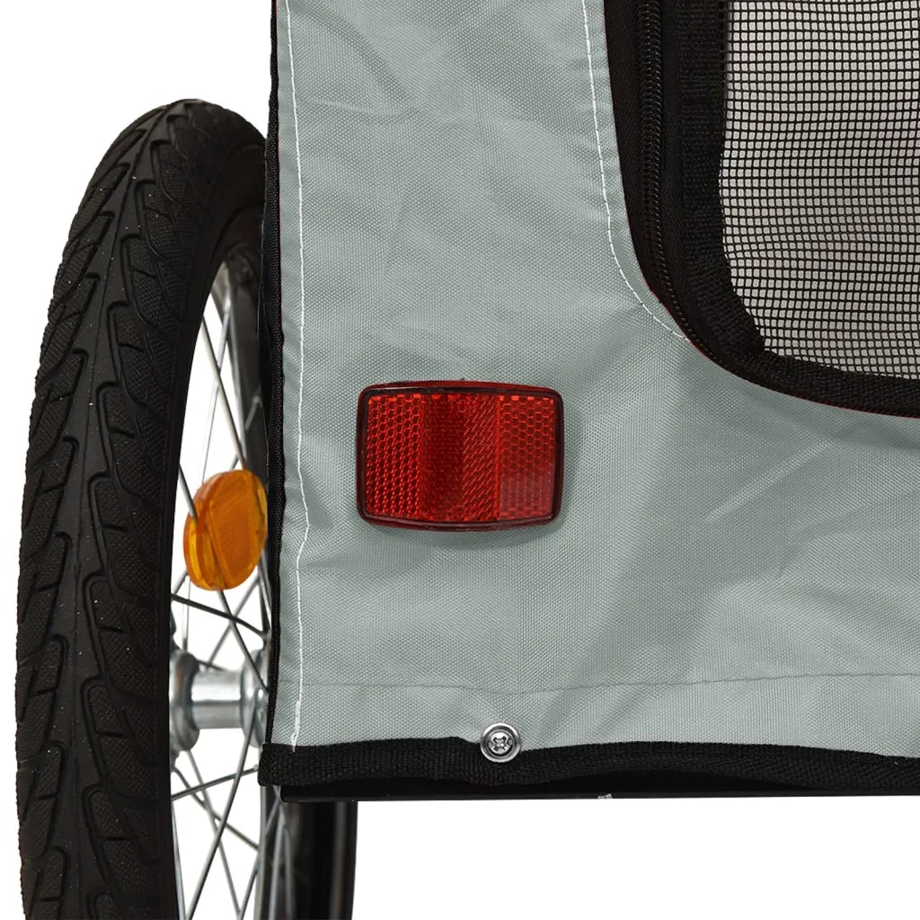 Rimorchio da Bici per Animali Grigio e Nero Oxford e Ferro 93839