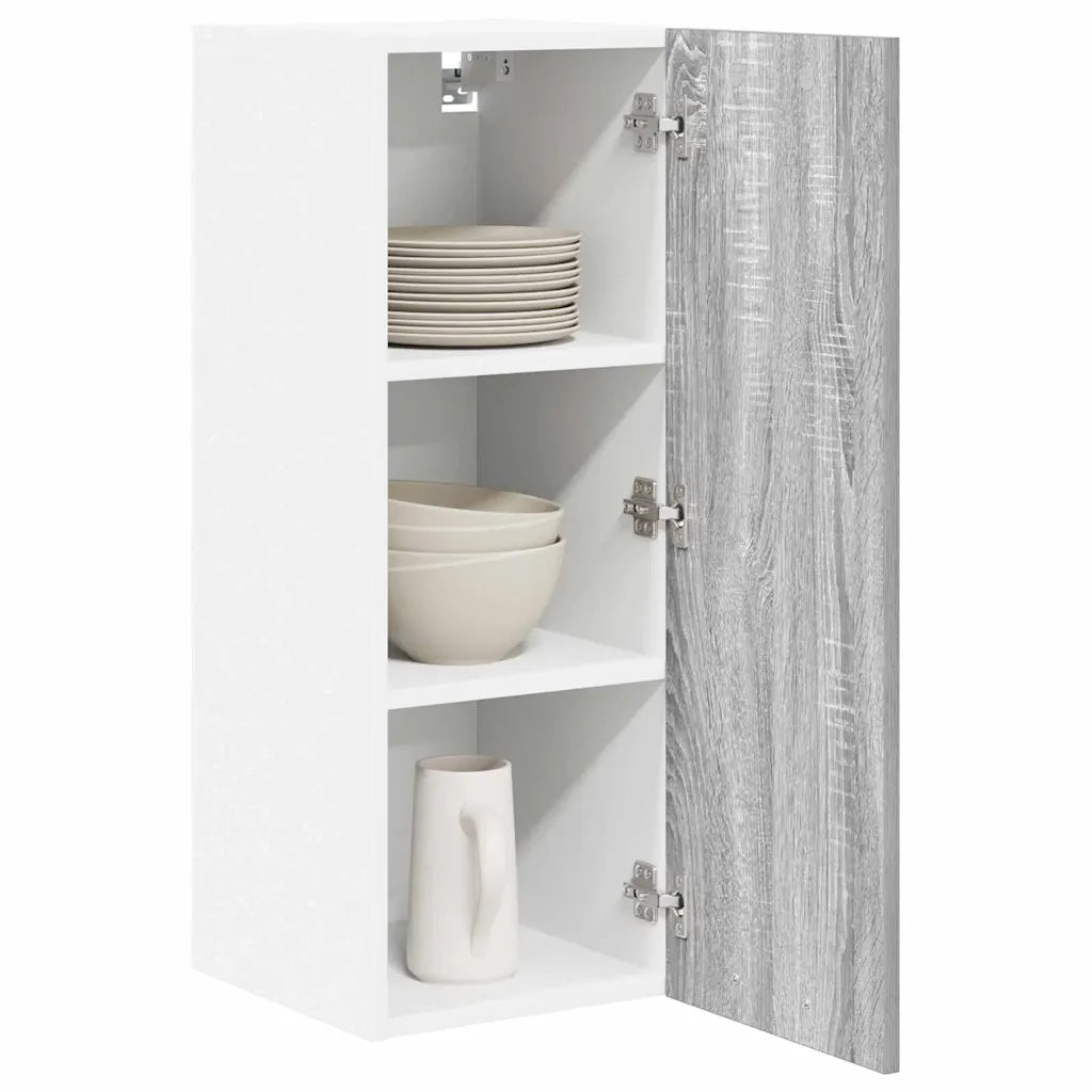Armadio pensile 2 pcs Grigio Sonoma e Bianco 30 x 31 x 80 cm 884253