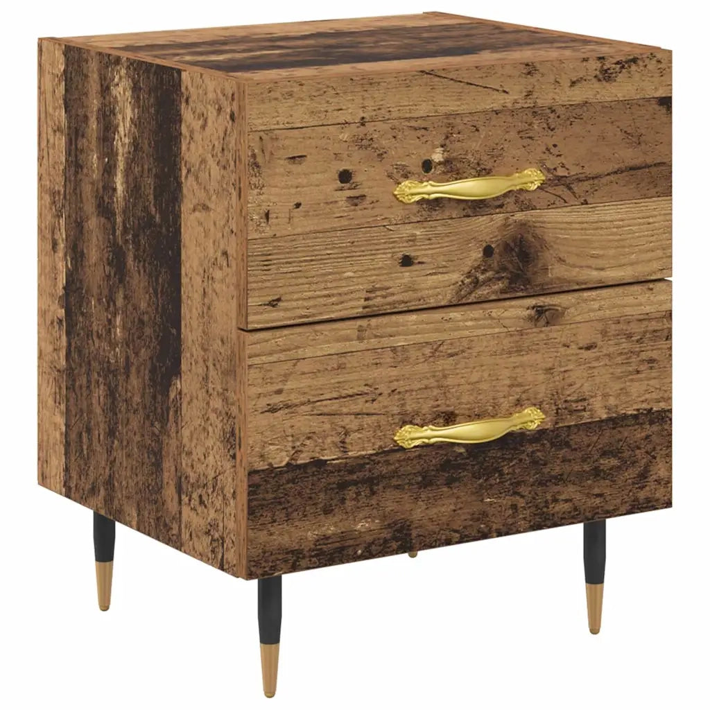 Set di 2 Comodini | Armadio da Notte | Mobiletto da notte Legno vecchio 40 x 35 x 47,5 cm