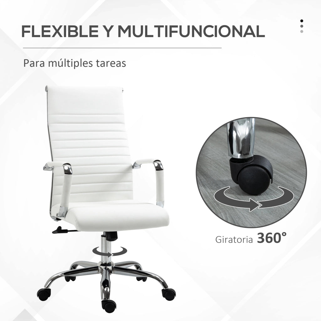Sedia da Ufficio Girevole Regolabile con Braccioli ¨C Minimal ¨C Bianco 54x62x104-114 cm