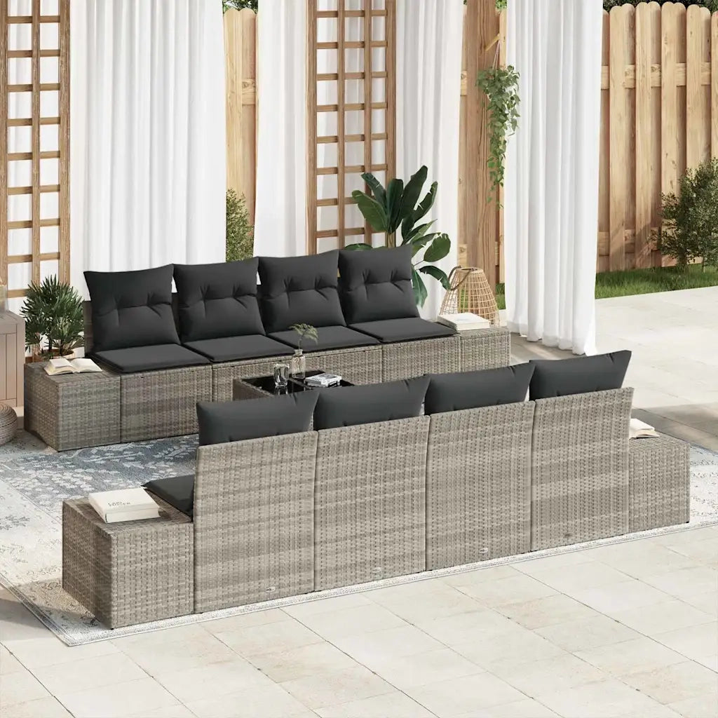 Set Divano da Giardino 7 pcs Grigio chiaro polyrattan 3346992