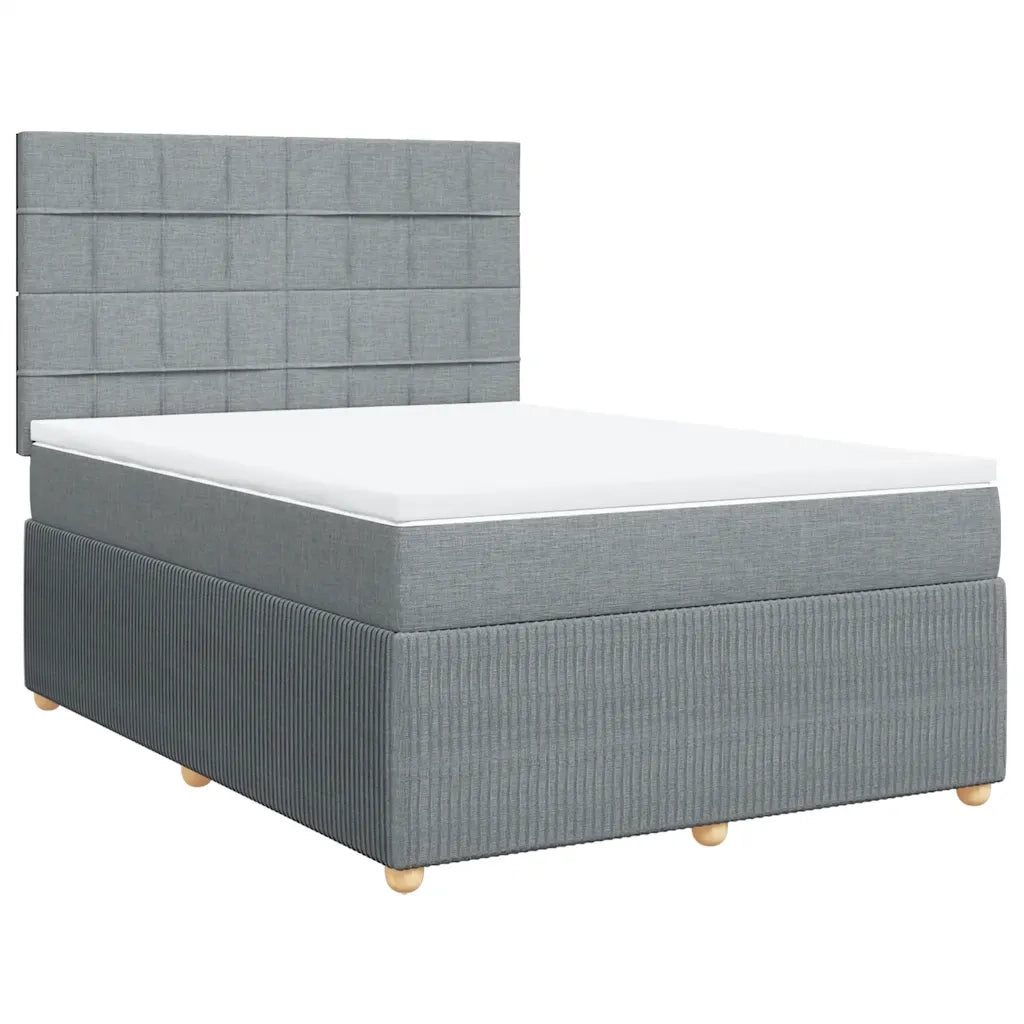 Giroletto a Molle con Materasso Grigio Chiaro 140x200cm Tessuto