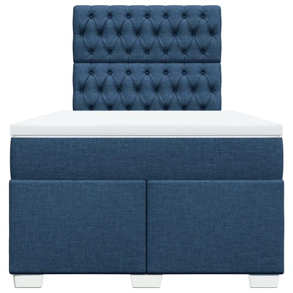Giroletto a Molle con Materasso Blu 120x200 cm in Tessuto