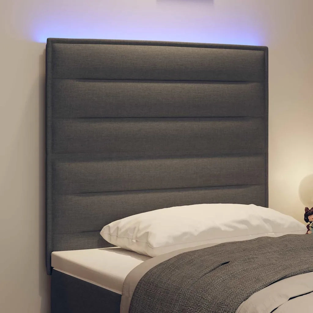 Testiera LED con strisce LED Grigio scuro 100 cm Tessuto 3338280