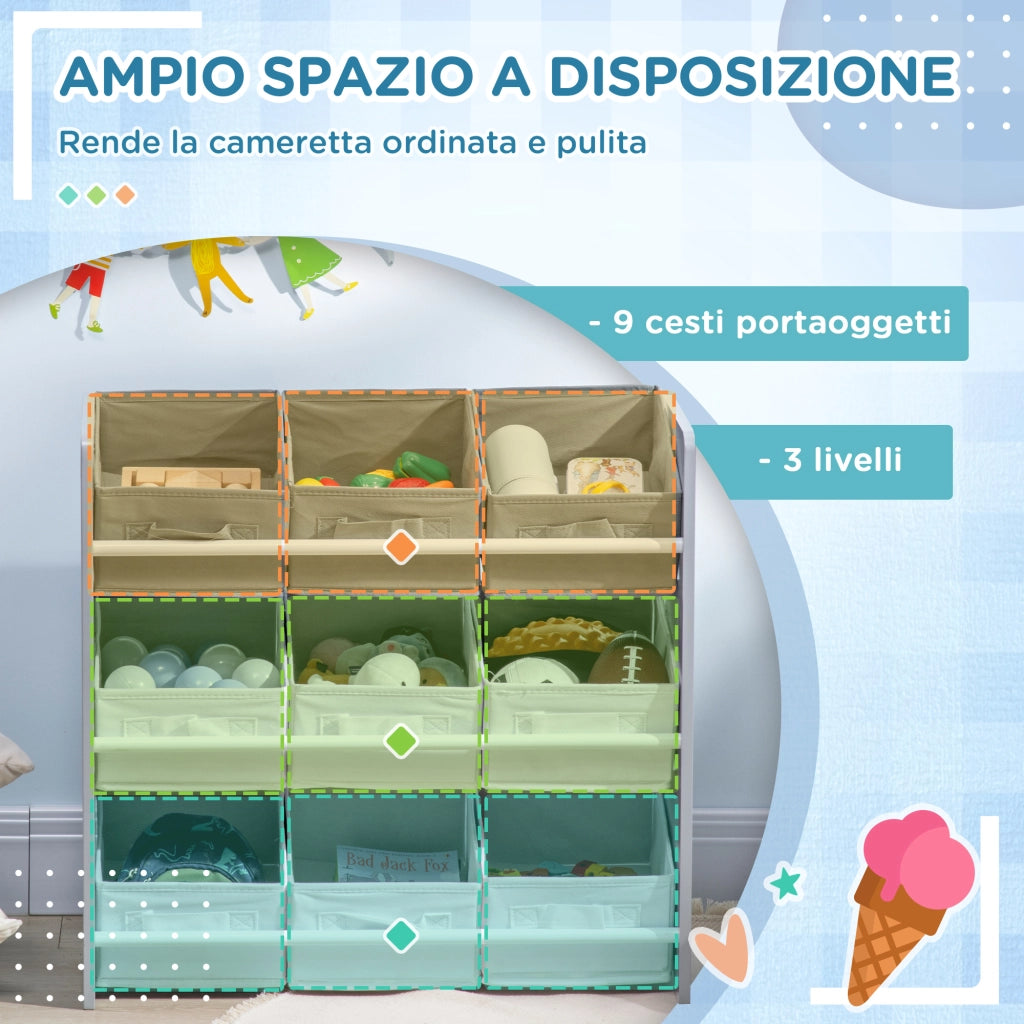 Mobiletto con Cestini ¨C Minimal ¨C Grigio e Bianco 63x30x60cm