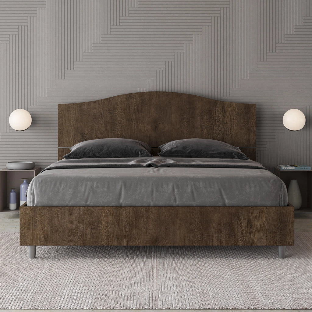 BS COM Letto matrimoniale contenitore 160x200 noce