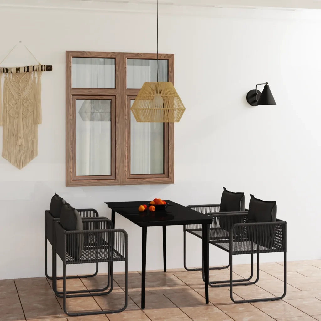 Set da Pranzo da Giardino 5 pz Nero 3099085