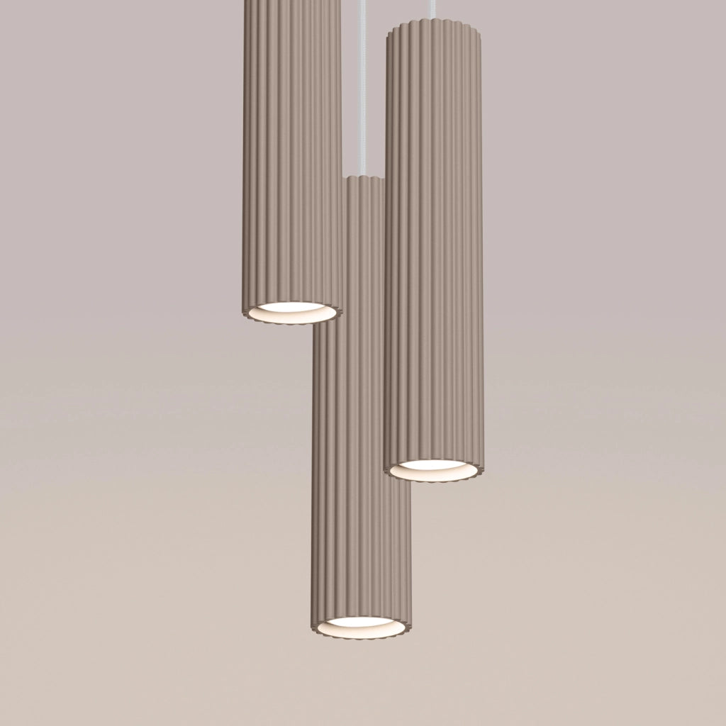Lampada a sospensione KARBON 3P taupe