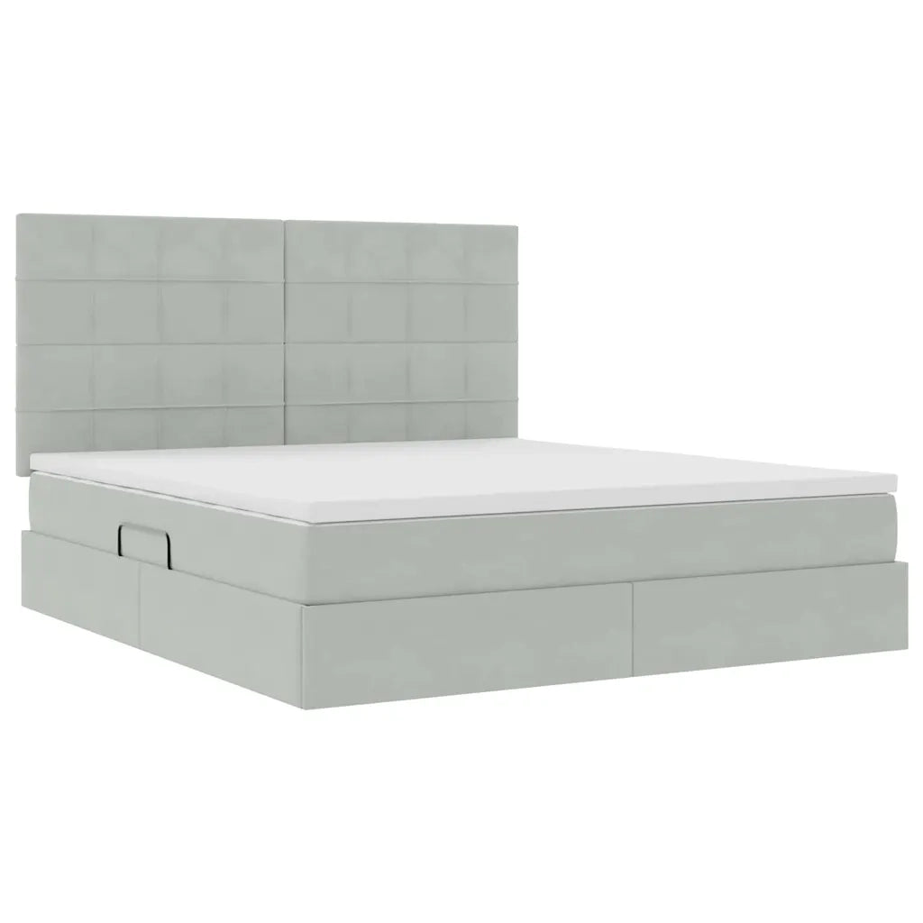 Letto con contenitore e materasso Grigio chiaro 180 x 200 cm 3372045