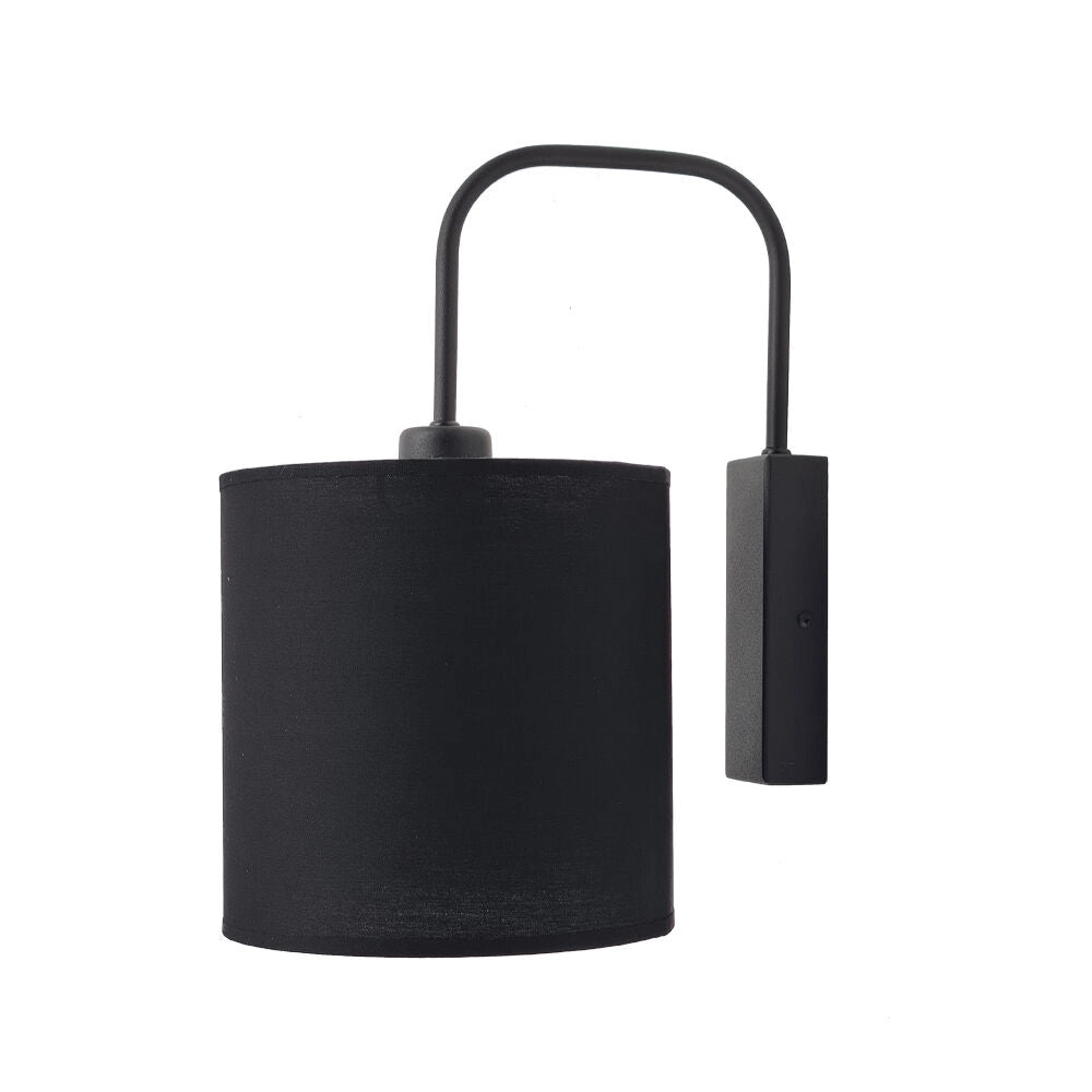 Applique parete LAMEGO nera paralume 1xE27 20W Shilo