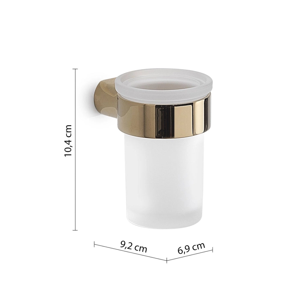 Portaspazzolini da muro in ottone e Cromall PI10 Gedy serie PIRENEI Oro