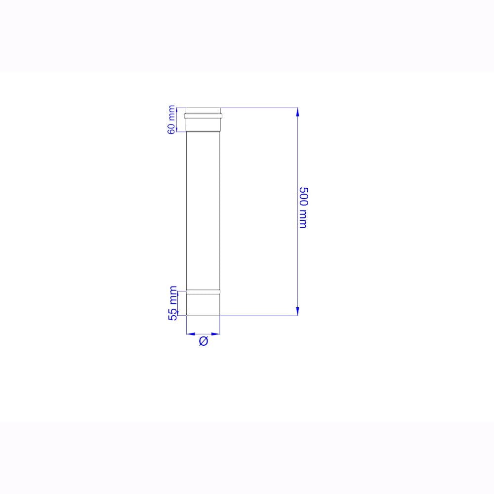 Tubo per Stufa a Pellet Acciaio rivestito con smalto porcellanato 50H cm 10 ⌀ cm - PNL1001