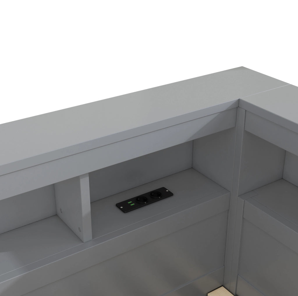 Daybed 140x200 cm con vano laterale, rete a doghe e presa USB