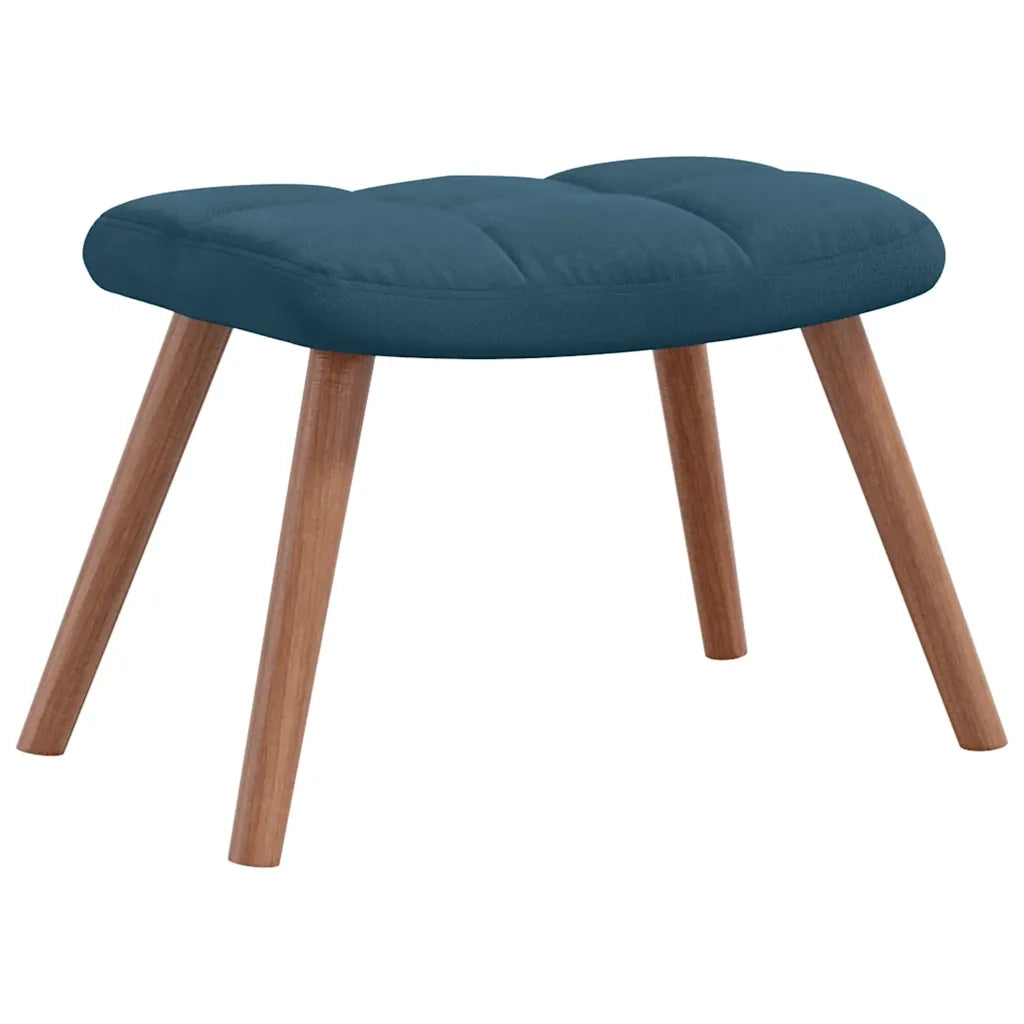 Poltrona Relax | Sedia Relax con Poggiapiedi Blu in Velluto
