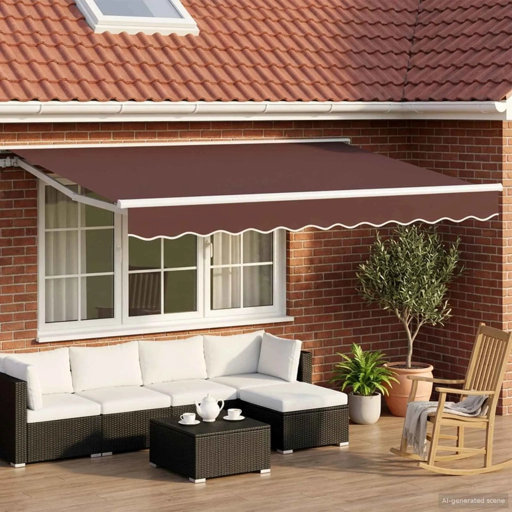 Tenda retrattile manuale Marrone 3 x 2,5 m 3420217