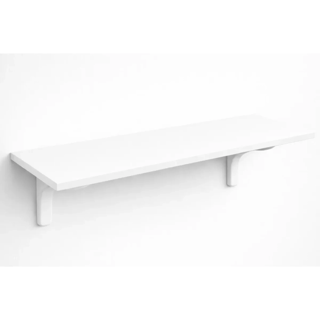 Mensola da Muro da appoggio in Legno nobilitato spessore 1,8 cm in colore Bianco 100x20 cm