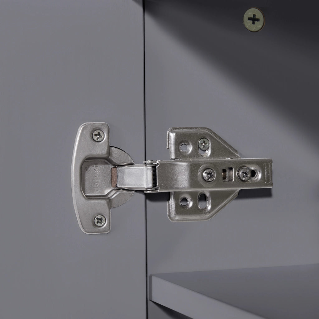 Tavolo allungabile con 6 vani contenitore in MDF grigio per cucina e sala da pranzo 118 × 50 × 94 cm