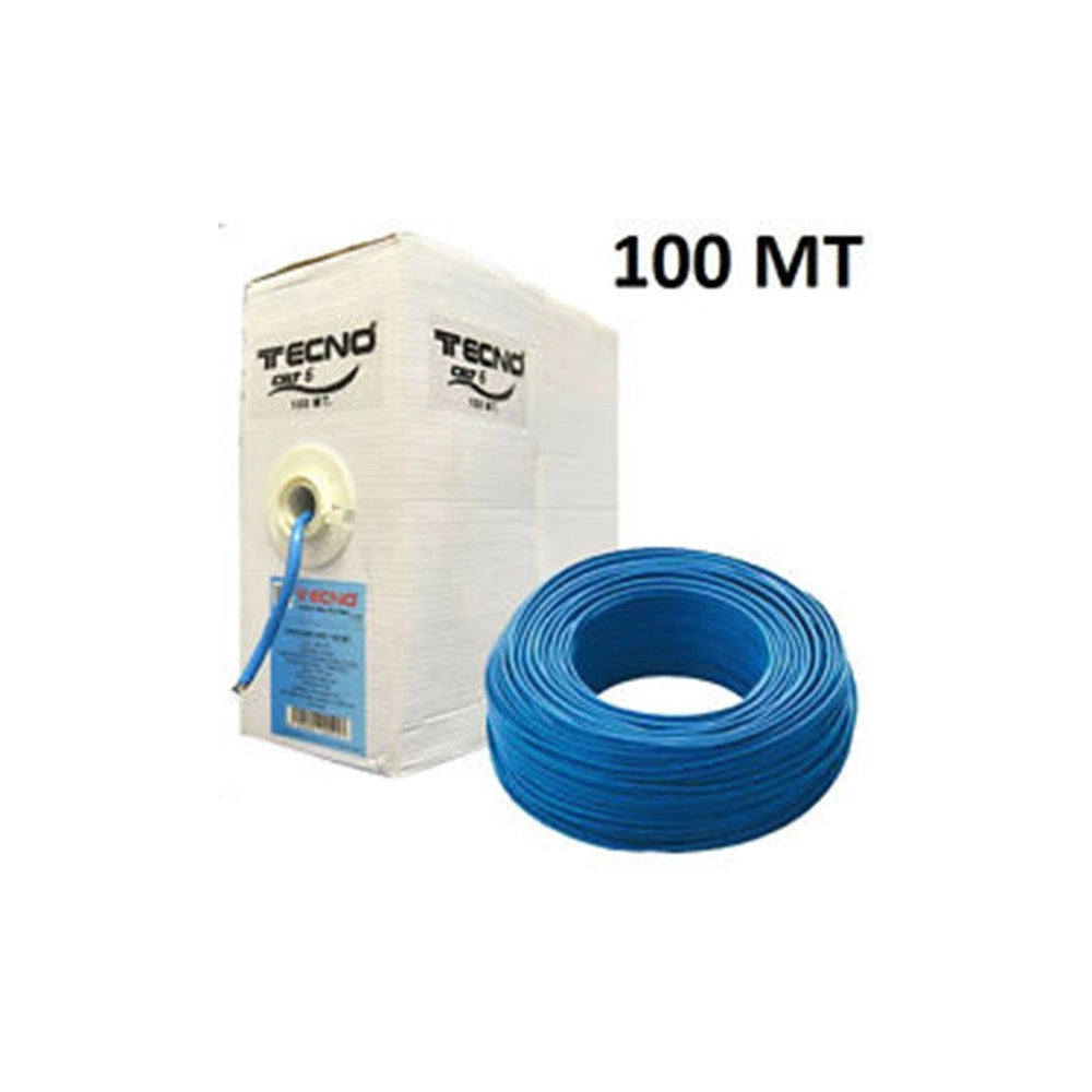 Trade Shop - Cavo Di Rete Dati Utp Cat 6 Bobina Da 100 Mt Lan Ethernet Rj45 Intrecciato Giga -