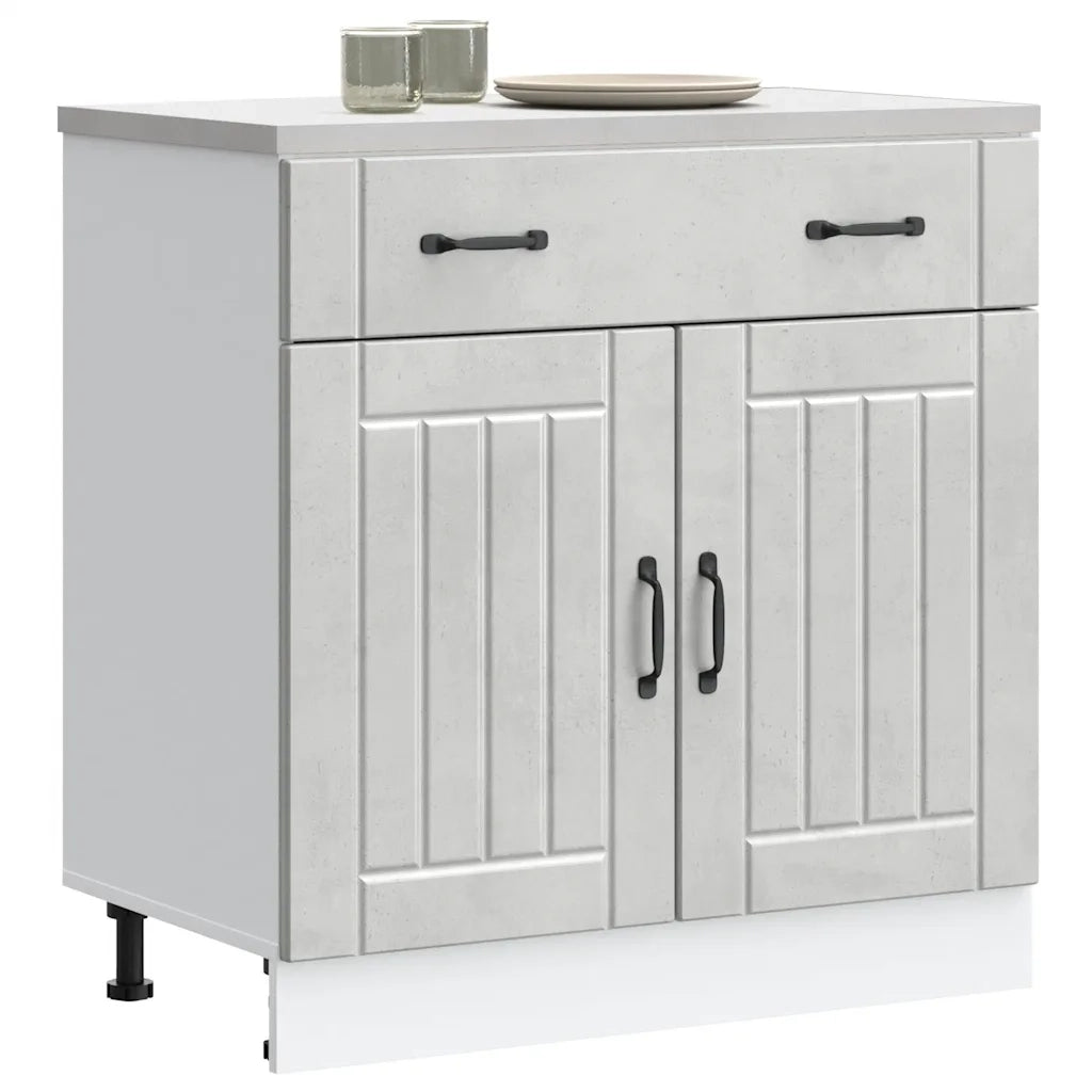 Base da Cucina Lucca Grigio Cemento in Legno Multistrato 853741