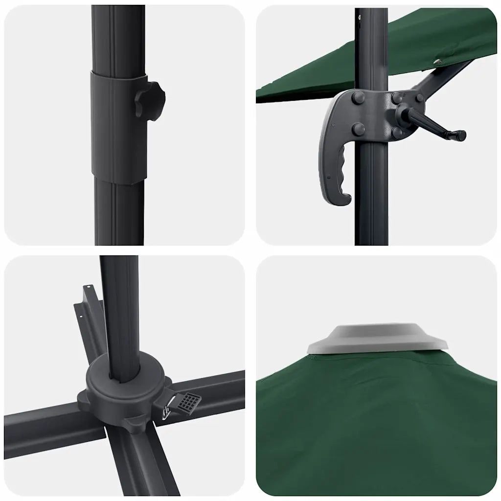Parasol Roma Verde 286 x 284 x 265 cm Alluminio e Poliestere 42003336
