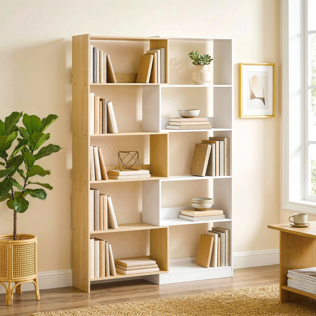 Libreria angolare girevole 5 ripiani ¨C Xylo ¨C legno rovere L 60-111x24x164cm