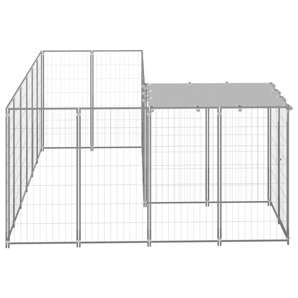 Gabbia per cani da esterno recinto per animali colore argento 4,84 m² acciaio codice 02_0000278