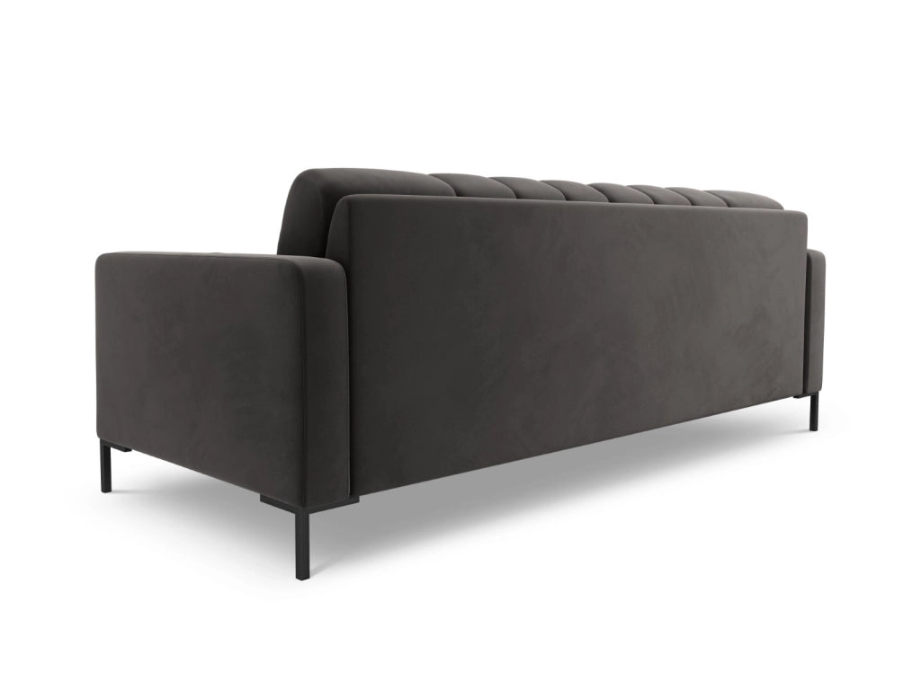 Cosmopolitan Design - Divano "Bali" 3 posti in velluto grigio scuro 